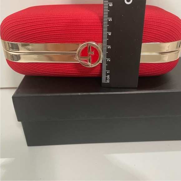 Giorgio Armani Red Clutch with Gold Logo - Picture 12 of 12
